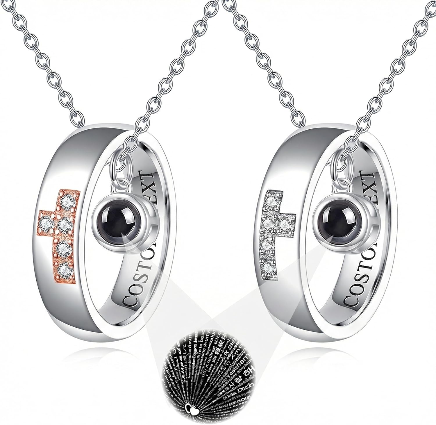 Matching Necklace for Couples BFF 925 Sterling Silver Matching Pendant Jewelry Gifts