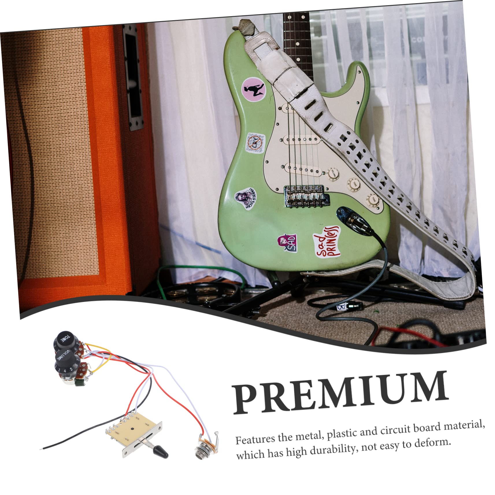 ifundom 4sätze Guitar Wiring Mit Und Potentiometern Einfacher Einbau Für Elektrische Gitarren Schalter Und Knöpfen Ersatzteil Für Musiker Und -enthusiasten