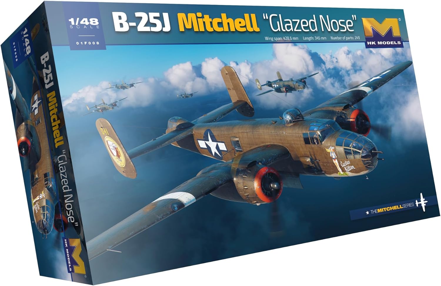 HK Models 01F008 US Military B-25J Mitchell Glassnose Plastic Model HK Model 1/48
