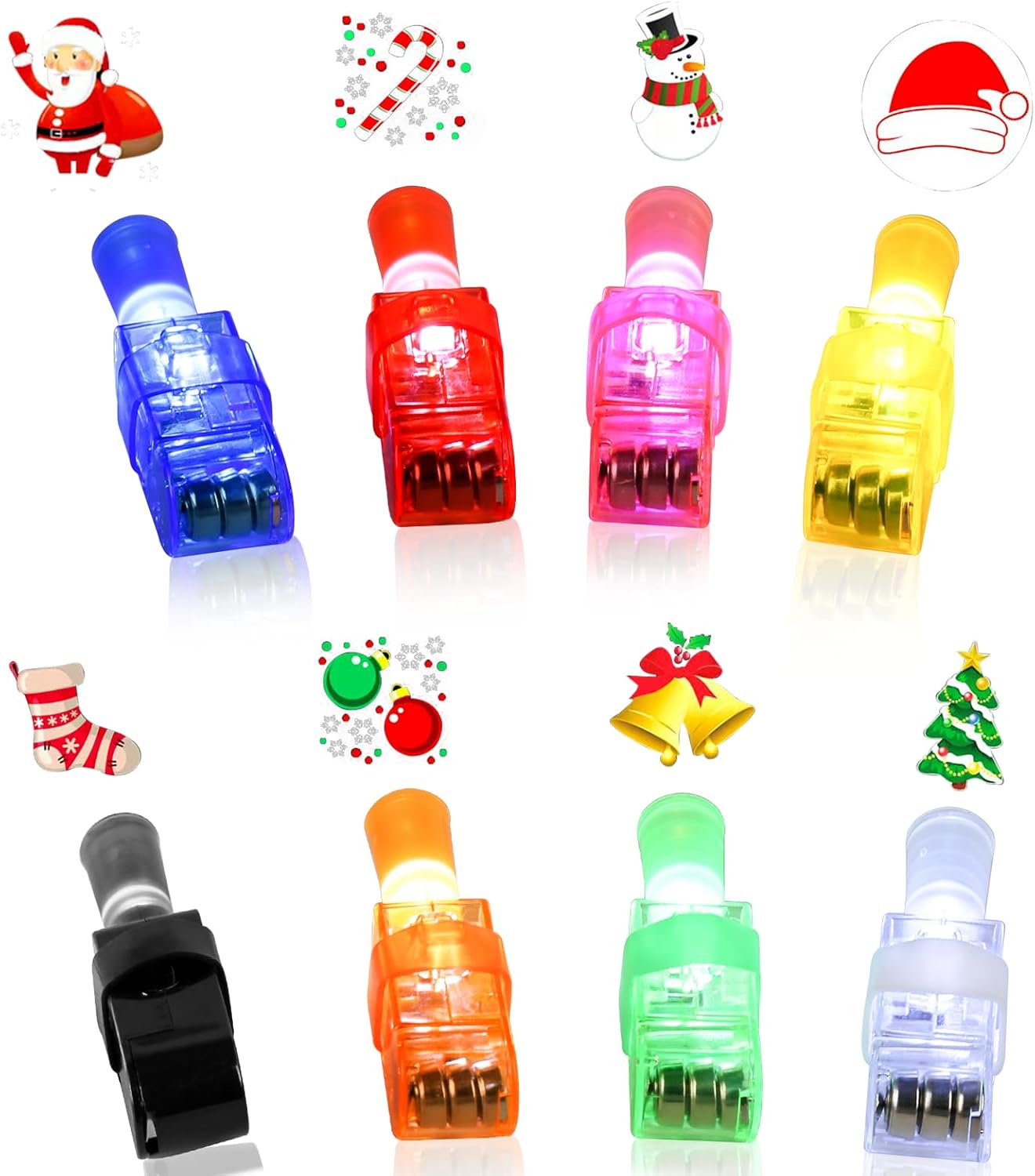 48PCS Easter Party Favors, Led Finger Lights for Kids Bulk, Mini Light Up Finger Flashlights for Easter Egg Hunt, Surprise Egg, Basket Fillers, Classroom Prizes Parties Halloween Christmas