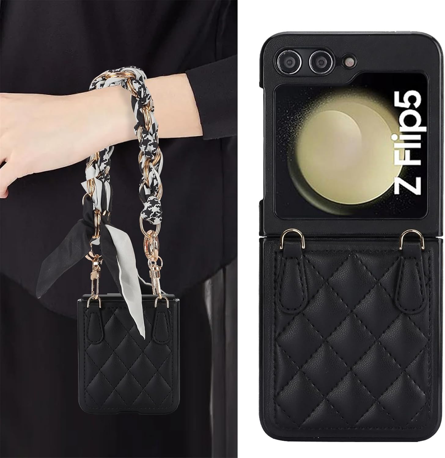 XIMAND Samsung Galaxy Z Flip 6 用 ジッパー ウォレット ケース クロスボディ ストラップ付き - カ Samsung  Galaxy Z Fold 5用取り外し可能なストラップ付きクロスボディケース、カードホルダー付き、PUレザージッパ Samsung Galaxy Z  Flip5 ケース カバー 折りたたみ型 ... Samsung Galaxy Z Flip 6用ケース 調節可能な取り外し可能なストラップ付き、クロスボディ PU レザー保護電話カ