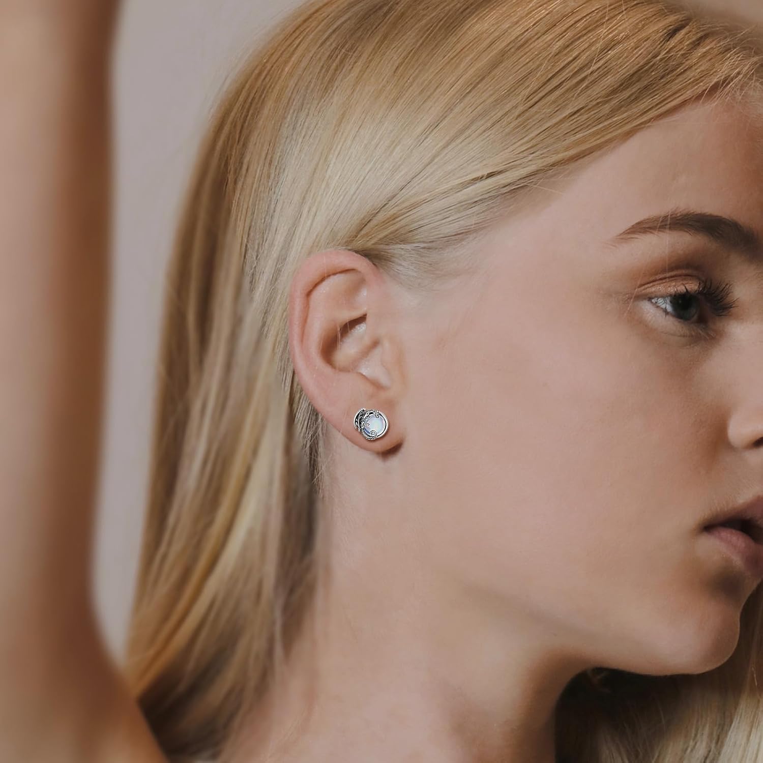 INFUSEU 925 Sterling Silver Stud Earrings for Women Teens, Cute Everyday Hypoallergenic Jewelry - Image 4