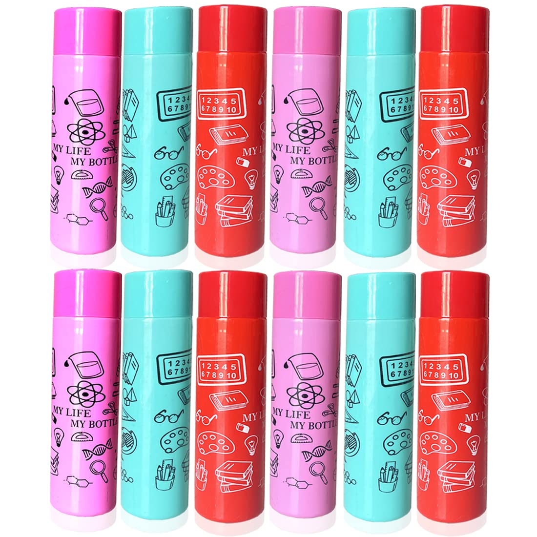 KIVYA Water Bottles For Return Gifts For Kids Birthday Party, Multicolor, 600 ML, 23 Cm Length - Set of 12… (B09RPSTYV1) Amazon Price History, Amazon Price Tracker