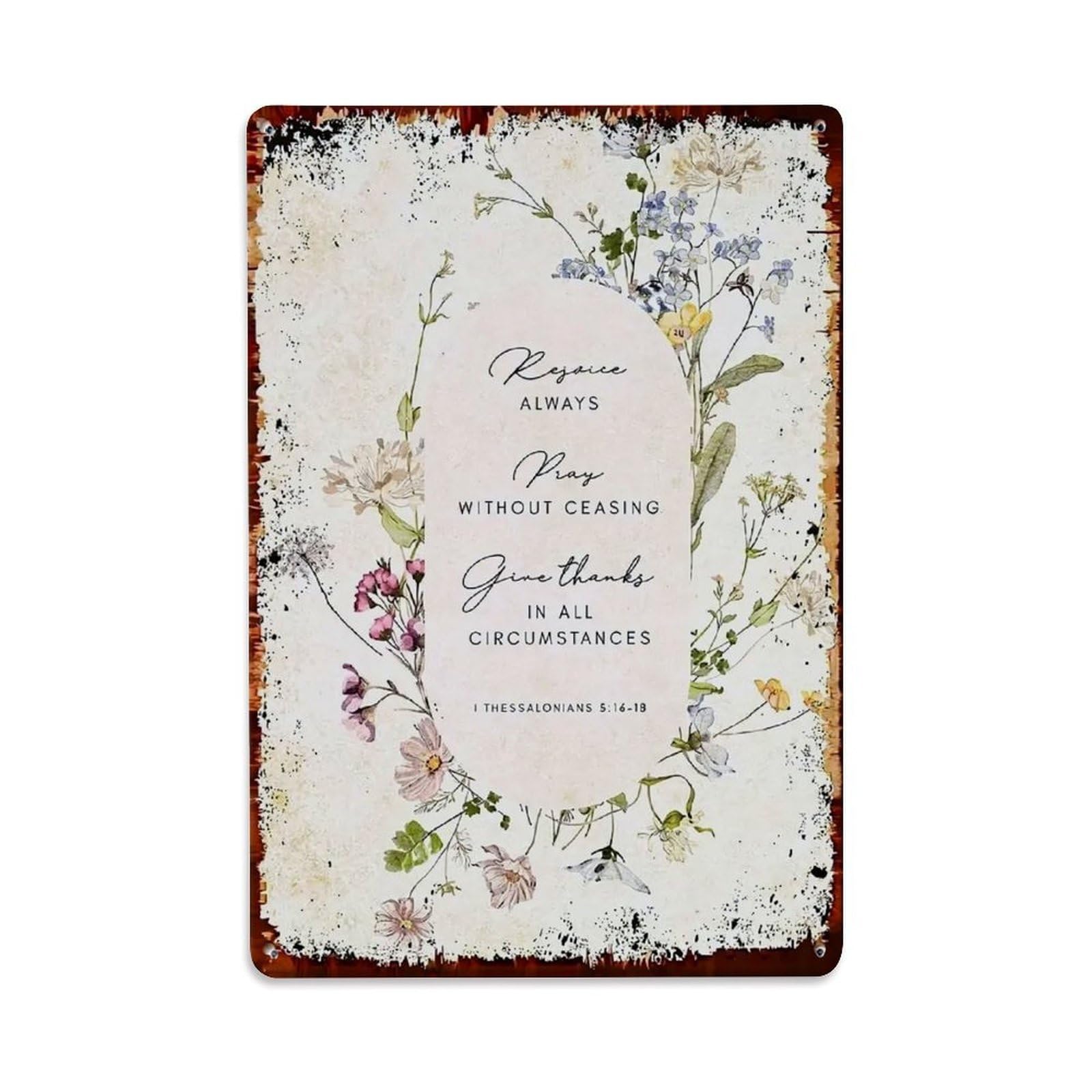 Jdfenggu Vintage Floral Script Bible Verse Art Print_1 Retro Metal Tin Sign, Decor Art Poster For Bar, Home, Man Cave, Kitchen, Laundry Room Gift 8X12inch