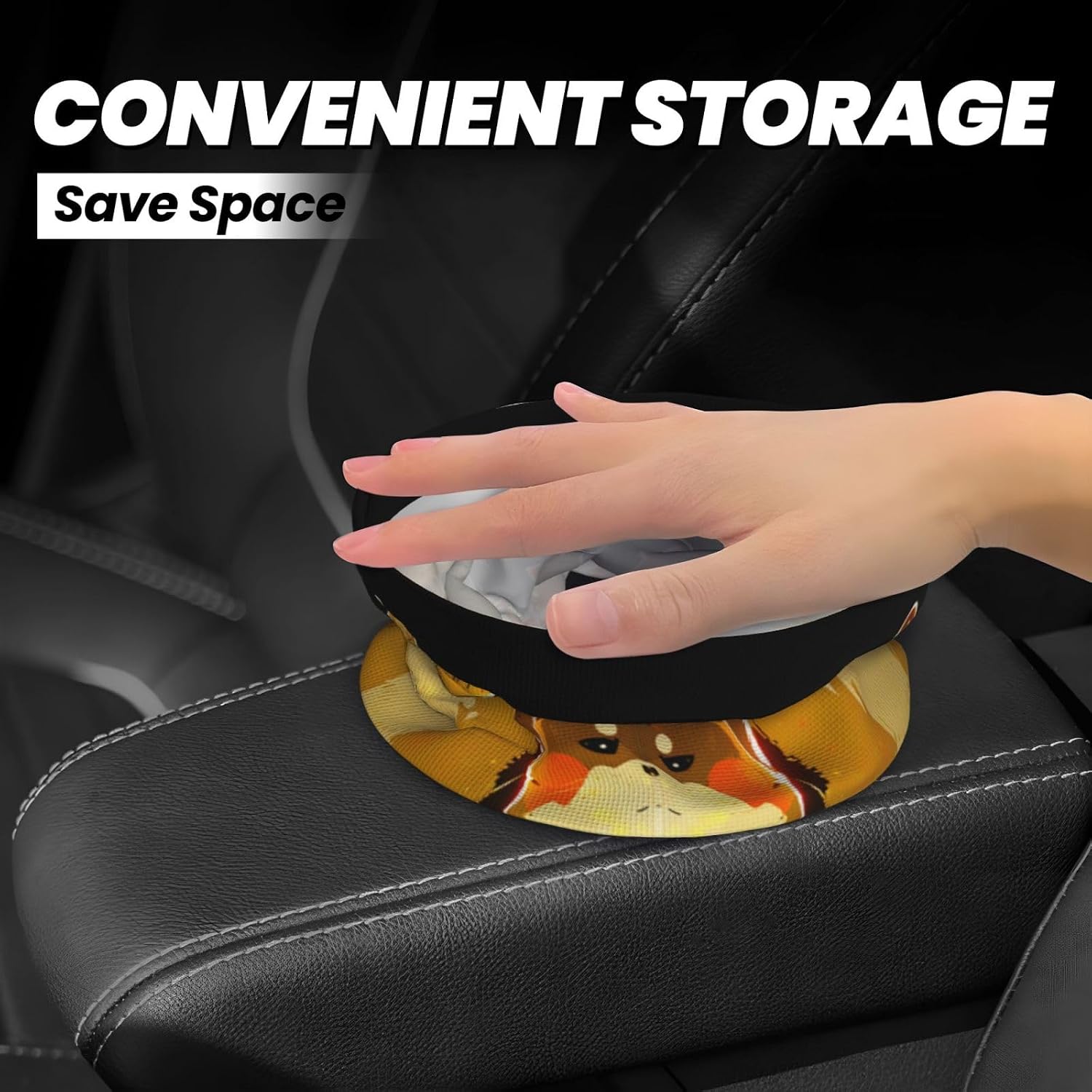 Cat Looking up Portable car Trash can, Practical car Storage Bucket, Practical, Convenient and Foldable, a Must-Have for Cars. image 4