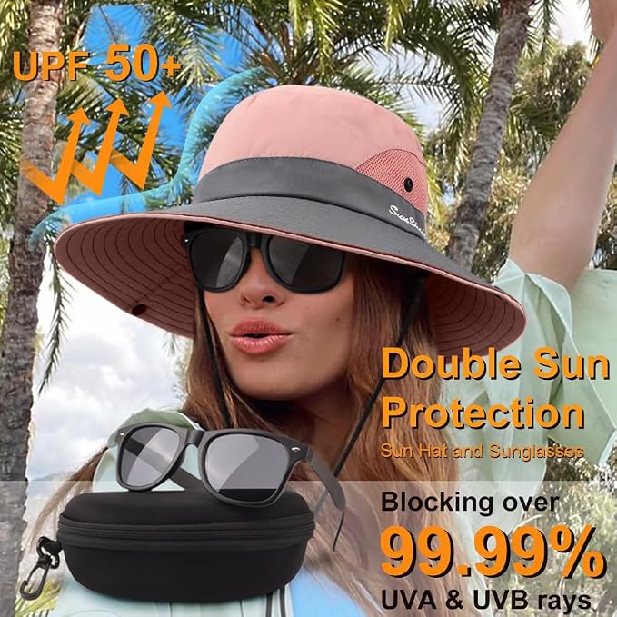 Chapeau à Large Bord DRESHOW - Visière Soleil UV Protection UPF50+