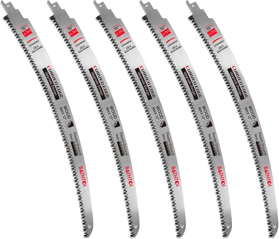 5 Pack 15 Inch 6 Tpi Japanese Teeth Reciprocating Saw Blades for
