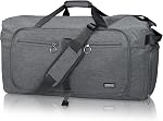 Fmeida 65L Foldable Travel Duffle Bag - Weekender Bags with Shoe Compartment for Men Women, 24" Sac de Voyage Femme Homme, Waterproof Gym Tote Overnight Duffel Luggage, Lightweight & Tear-Resistant