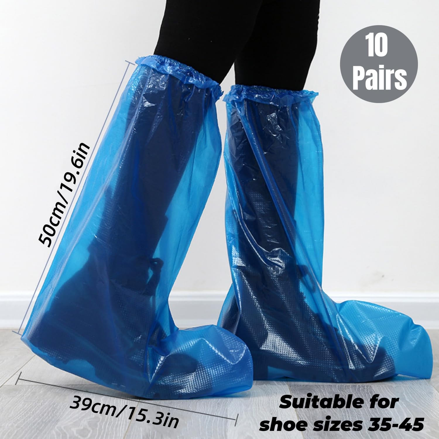 Copriscarpe Impermeabili in Pellicola PE Monouso per Esterno Campeggio (10 Paia)