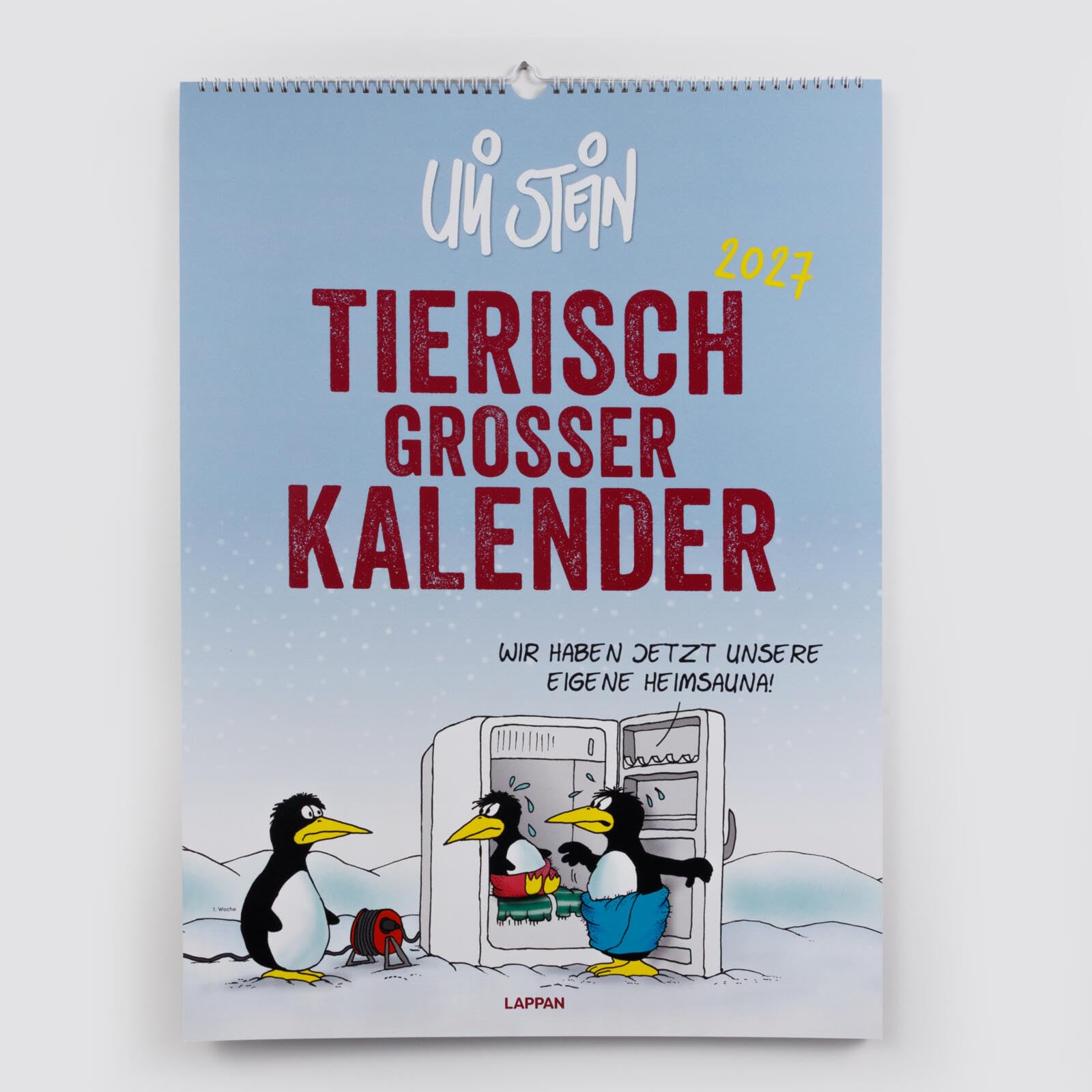 Uli Stein Tierisch großer Kalender 2027: Monatskalender für die Wand im Großformat: Extra großer Kalender im Hochformat mit Spiralbindung (Uli Stein Kalender 2027)