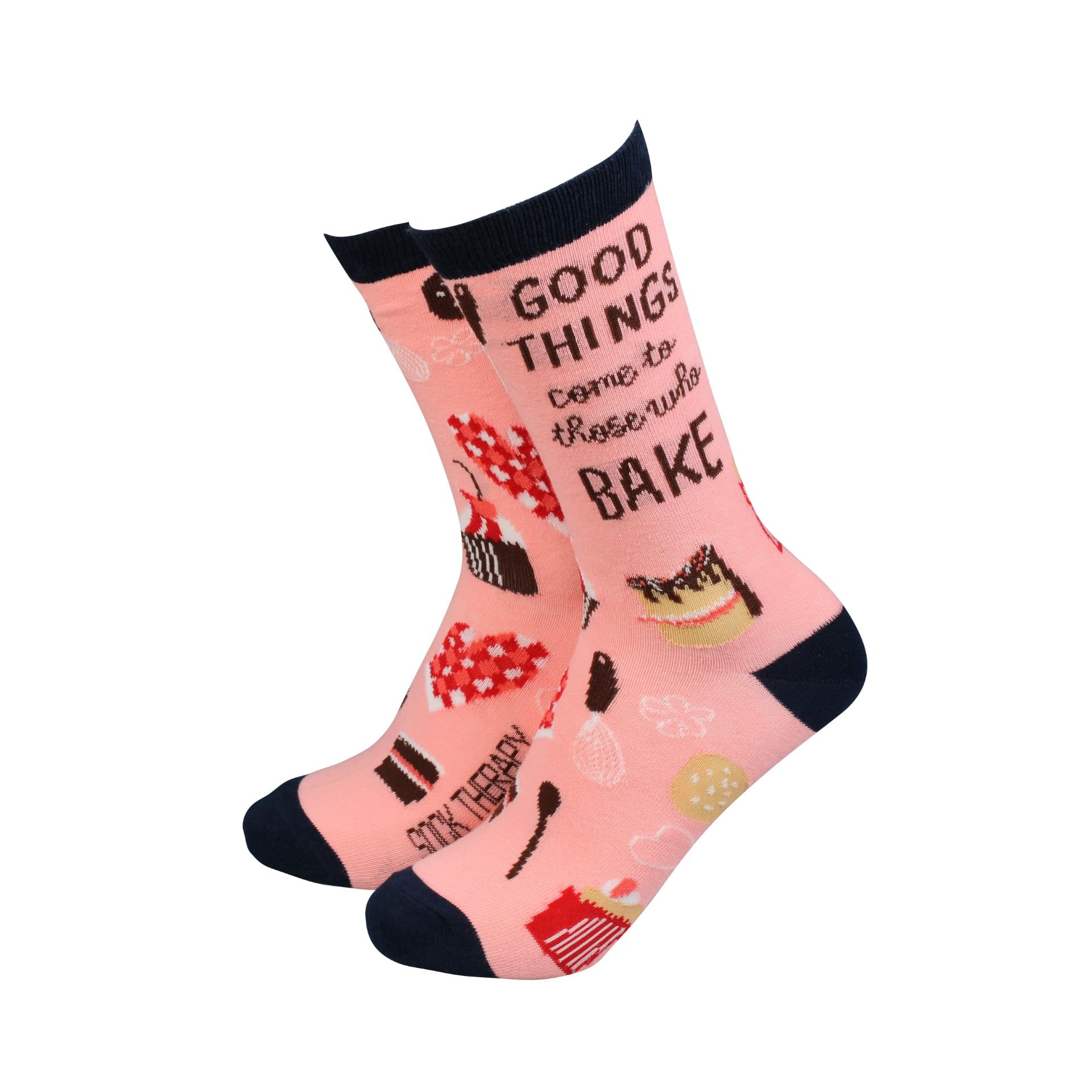 Sock Therapy Women's For Fox Sake Socks Smiling Faces Making Smiles Since 2001 Bamboo Breathable Socks - Good Things Come To Those Who Bake Socks