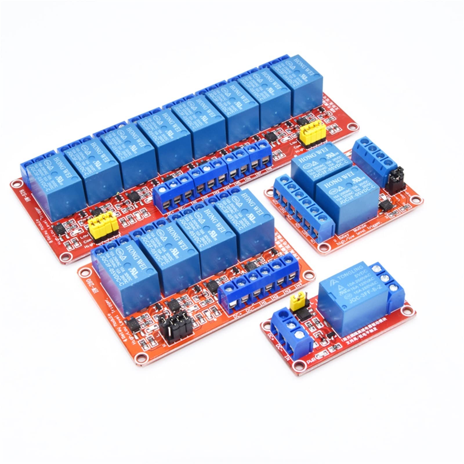 Módulo de relé 5V 12V 24V con salida optoacoplador 1 2 4 6 8 16 vías for control equipos automatización WXRKDZ(24v 4 Channel Relay)