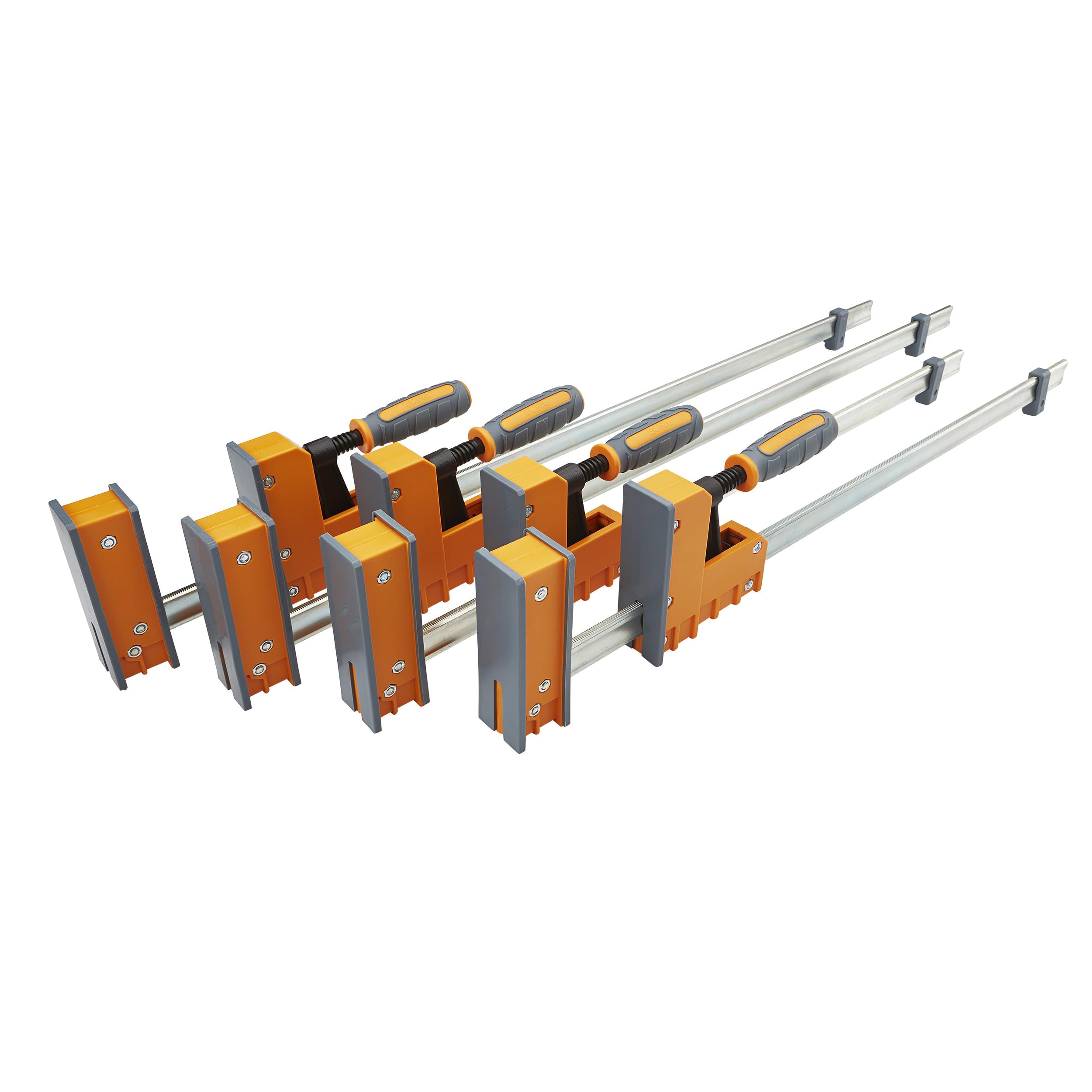 Bora 4 Pack Parallel Clamps for Woodworking - Two 18 Inch and Two 24 Inch Parallel Wood Clamps Heavy Duty Bar Clamp for Wood Working with 1100 Lbs of