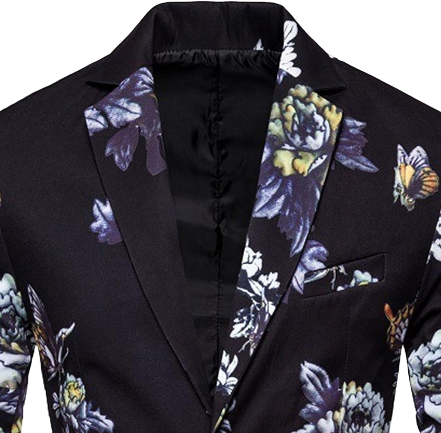 Men Floral Printed Banquet Formal Jacket Classic Single Breasted Business Suit Coat Spring Fashion Slim Fit Sport Coat