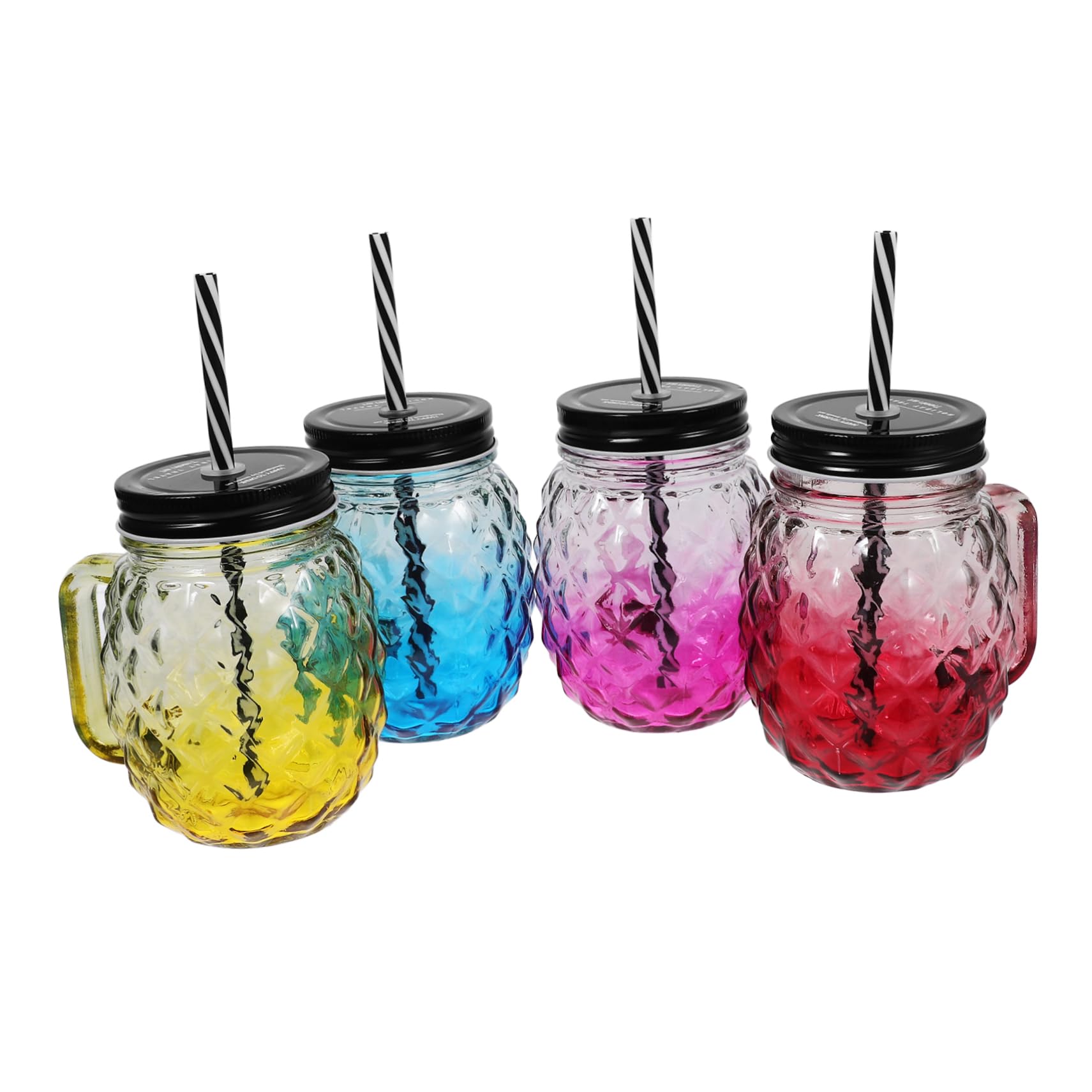 Verres à jus transparents de haute résistance avec repères colorés ludiques x4