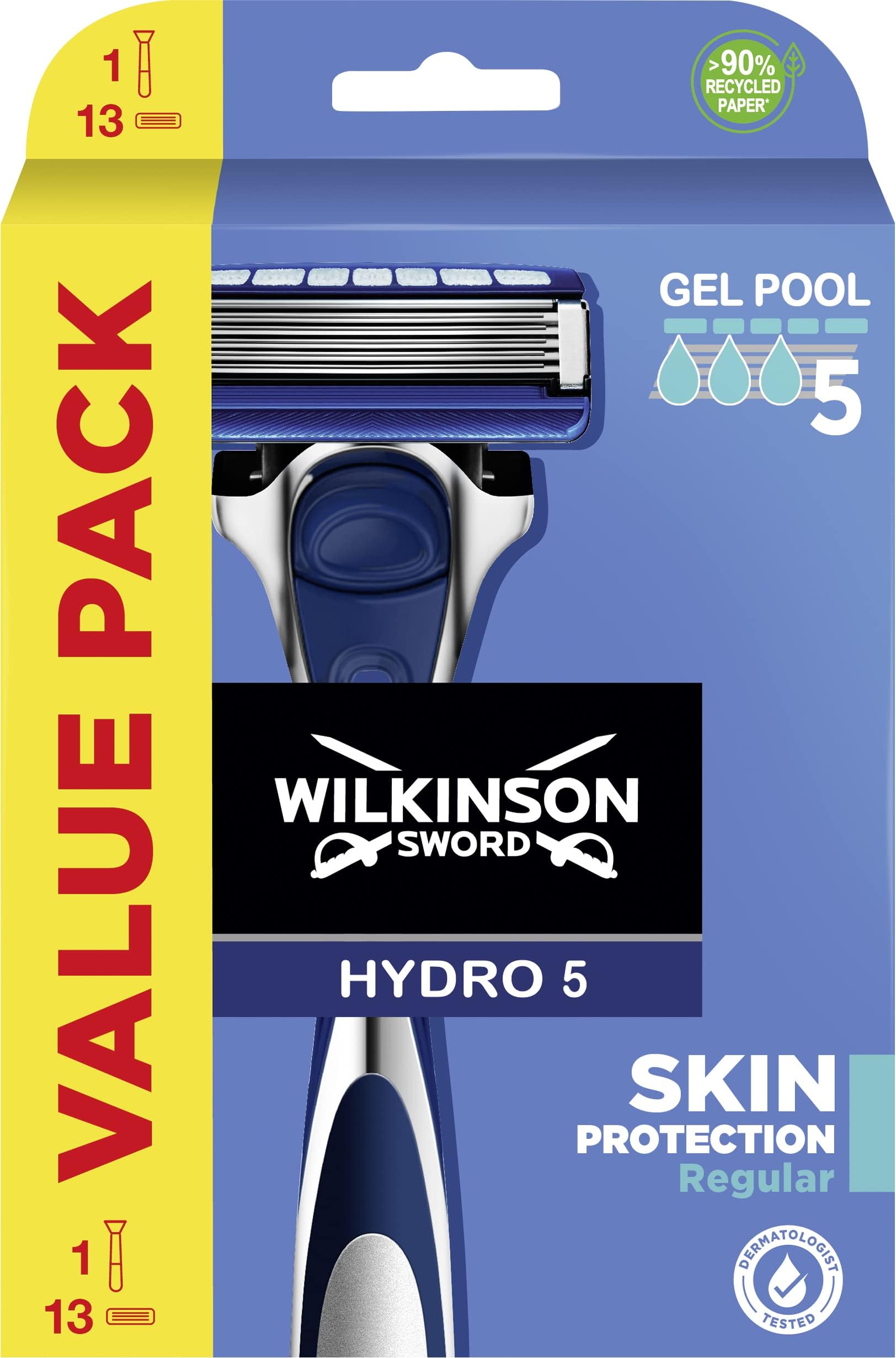 Hydro5 Skin Protection Regular- Special Pack - Pack with 1 handle and 13 refill blades