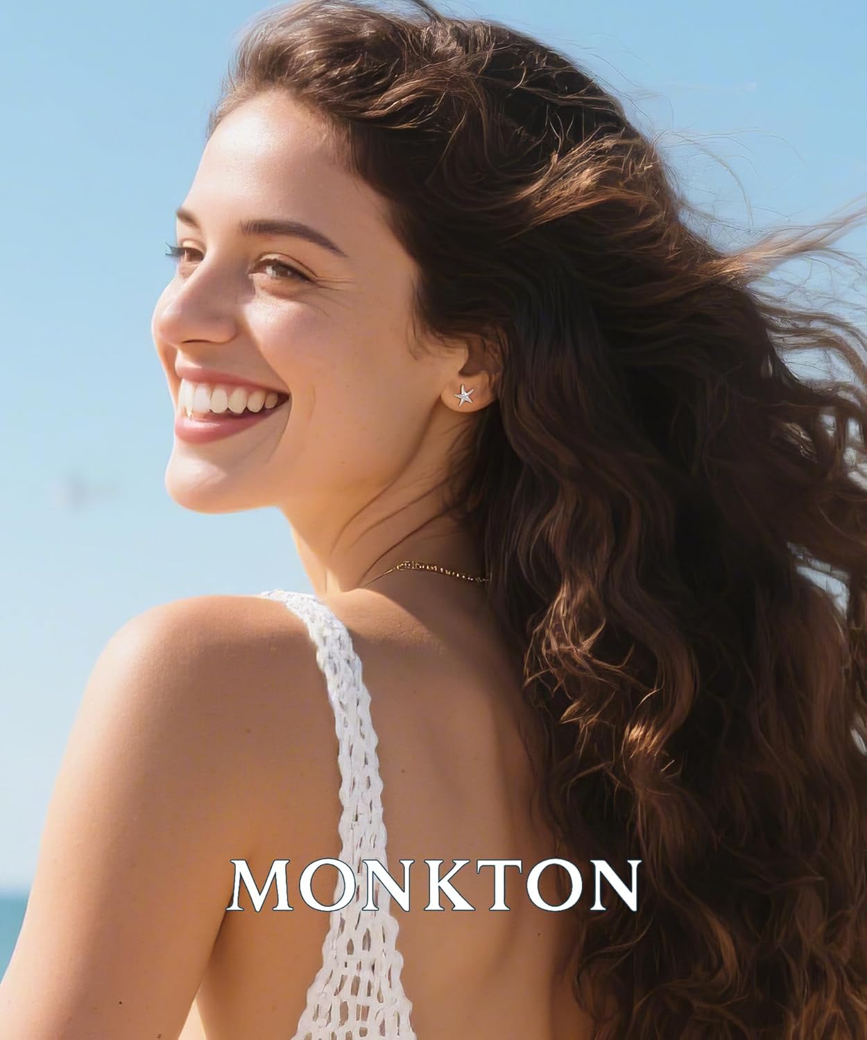 Monkton Stud Earrings S925 Sterling Silver Starfish Stud Earrings - 10mm Beach-inspired Lightweight Hypoallergenic Women's Jewelry - Image 3