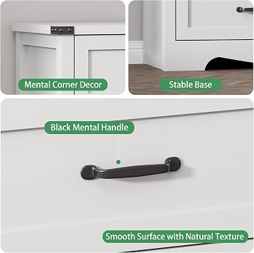 Dresser for Bedroom with 6 Drawers, 49 Tall Wood Chest of Drawers with Deep Drawers & Mental Handle, Modern Dresser TV Stand, Wooden Closet Storage Organizer for Living Room, Hallway, Entryway, White
