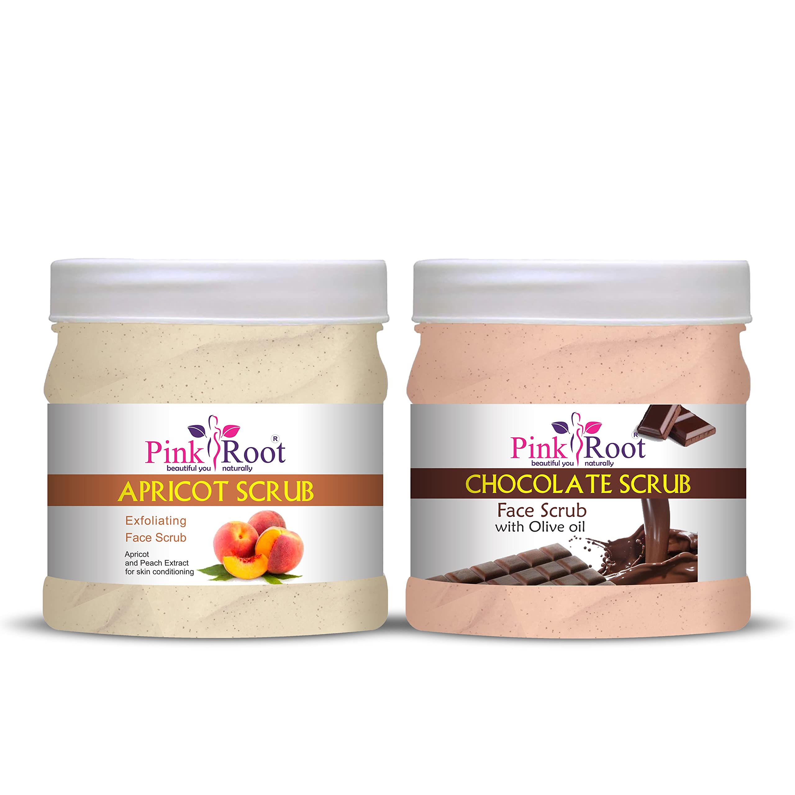 Pink Root Apricot Scrub 500gm with Chocolate Scrub 500gm-image-43