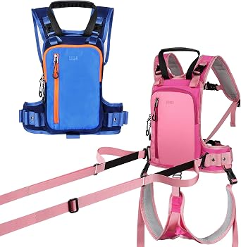 QOGIR Ski Harness With Seat for Kids Teach Your Child The Speed Control of Skiing with Mini Backpack and Adjustable Harness