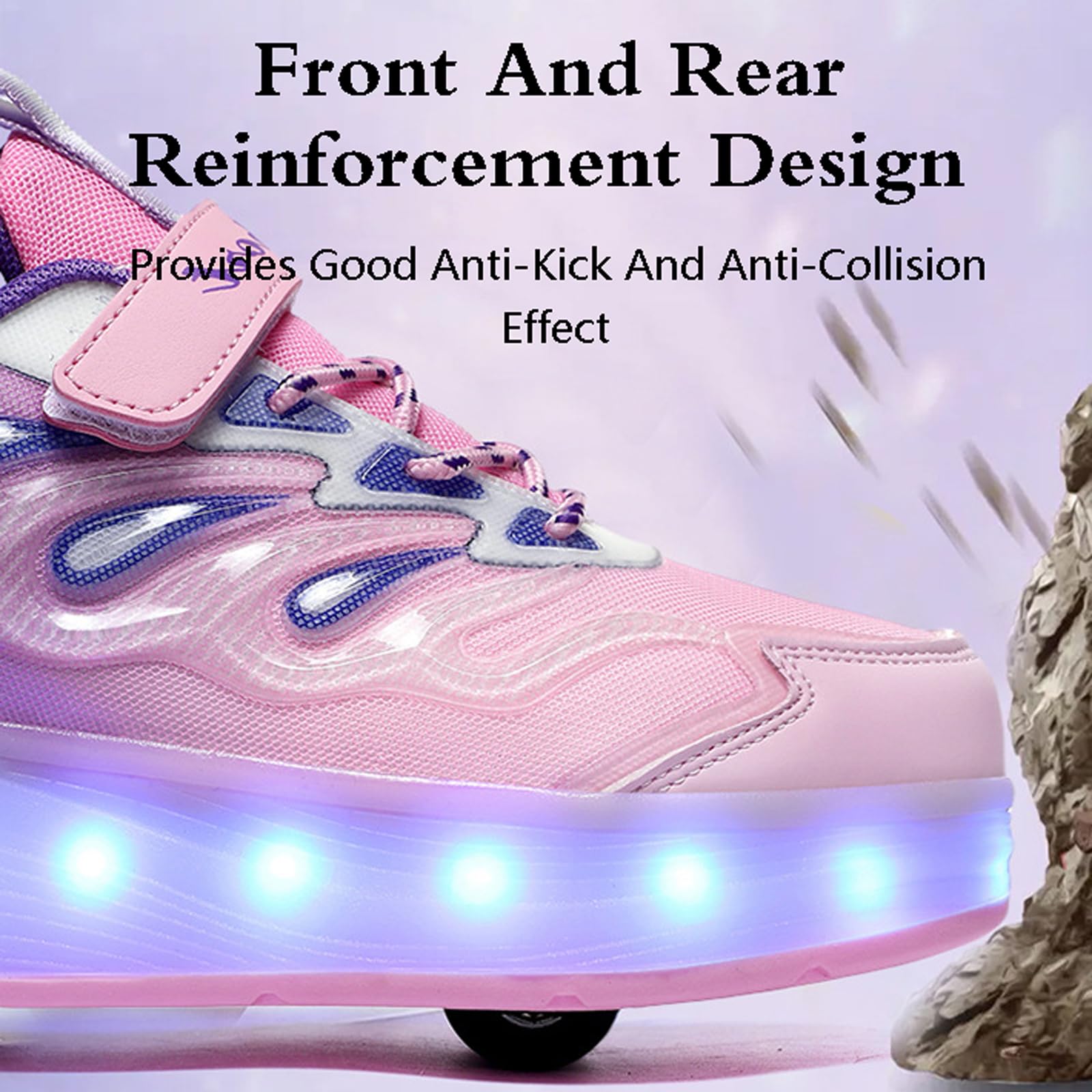 Zapatillas con Ruedas para NiñA NiñO,Zapatillas Patines,Zapatillas Ruedas NiñO,2 En 1 Zapatillas Patines,Zapatillas De Patines con Ruedas LED Light-Up,USB Recargable
