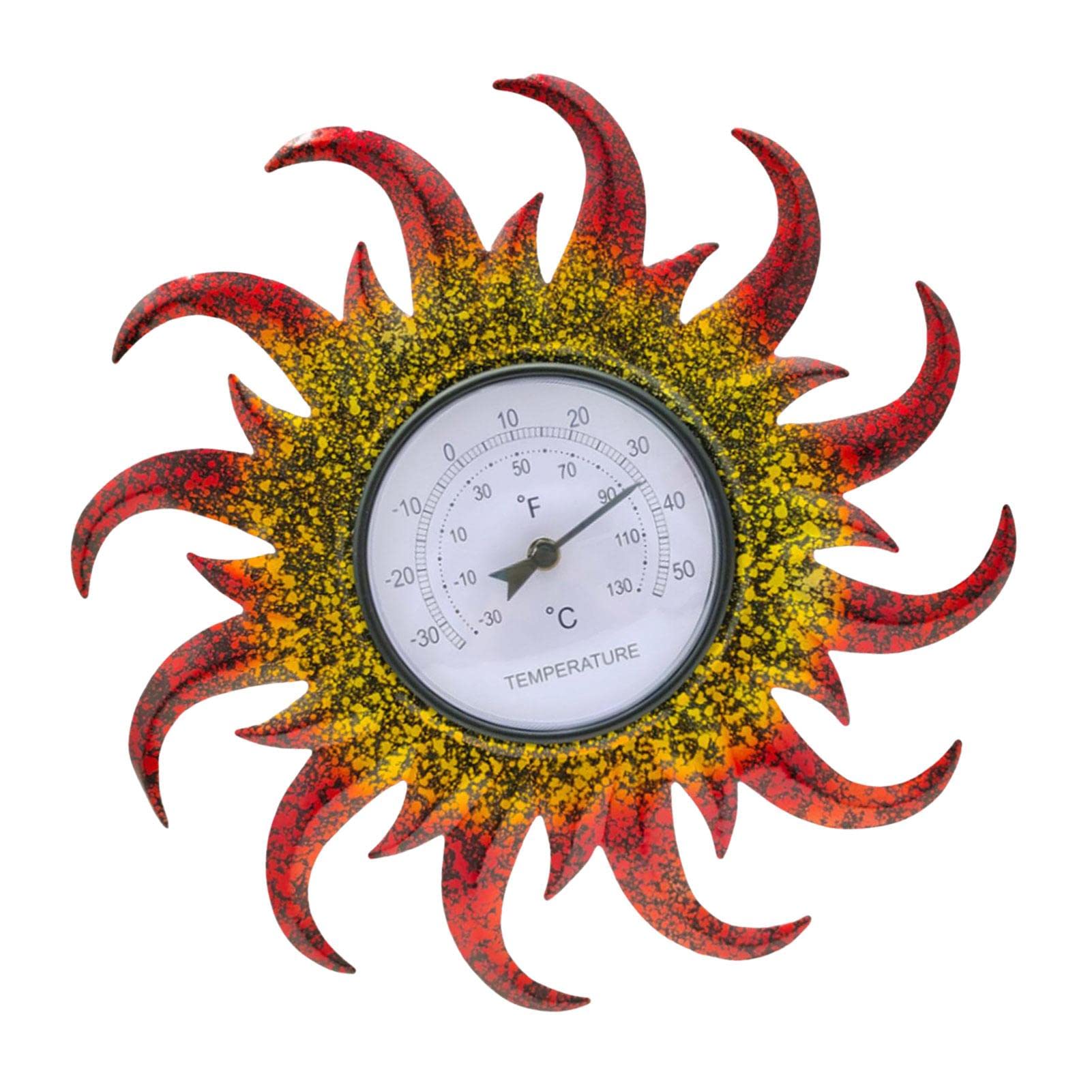 termometri esterni | Termometro da esterno a forma di sole decorativo | Termometro da parete per interni ed esterni, senza batteria necessaria