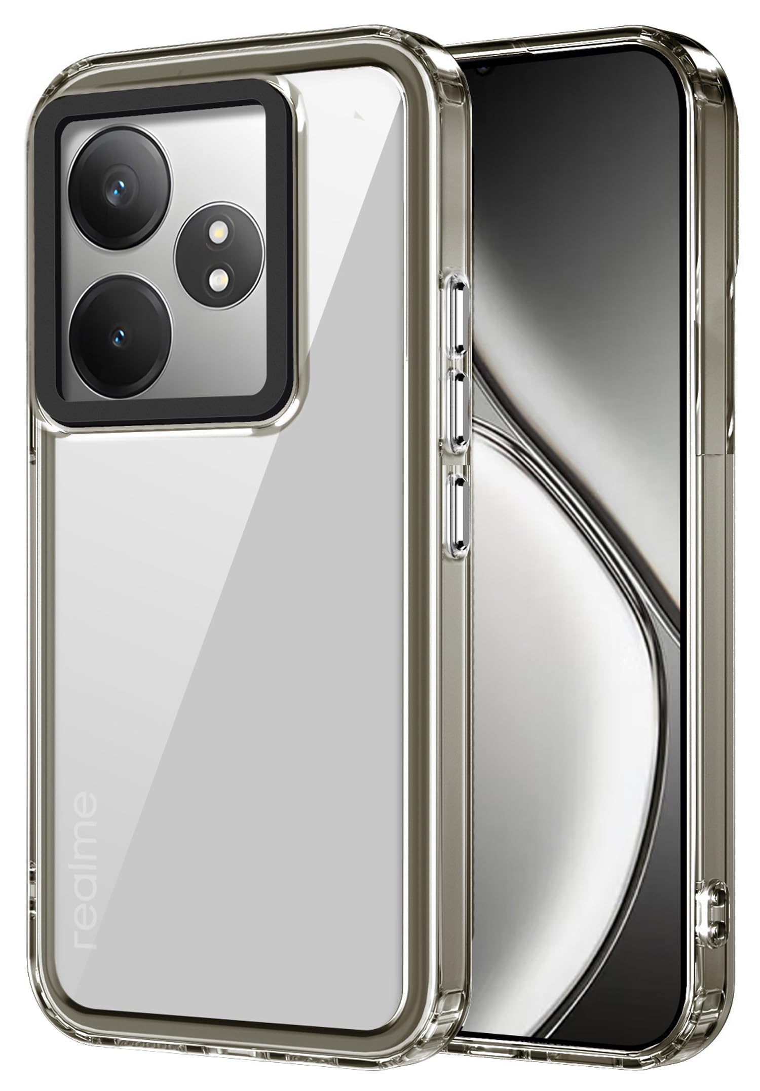 Kapa Warrior Acrylic Clear Back Cover for Realme GT 6 / GT 6T | Slim Shockproof [Military Grade Protection] Hybrid Bumper Case (Grey Sides) (B0DFPSHT7X) Amazon Price History, Amazon Price Tracker