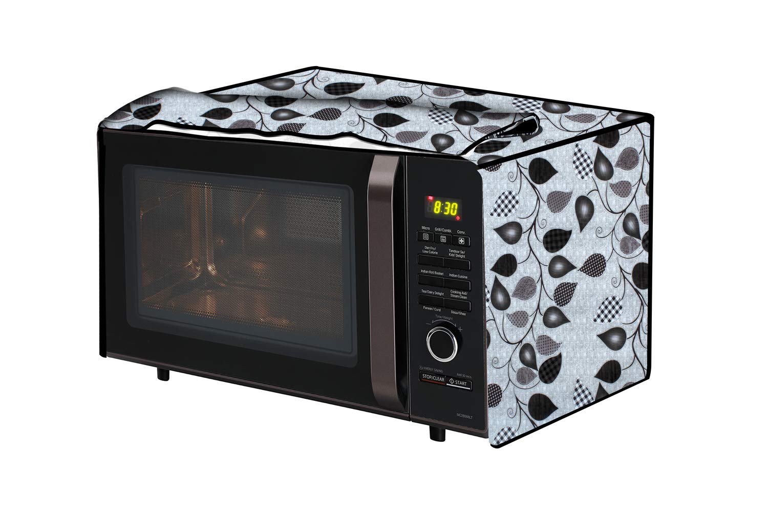 The Furnishing Tree OTG cover compatible for Morphy Richards 60 Liters OTG 60RCSS, Waterproof, Dustproof, Wipeable, Cover Size In CM: (65x45x33), Analog Pattern Black — Amazon image 7