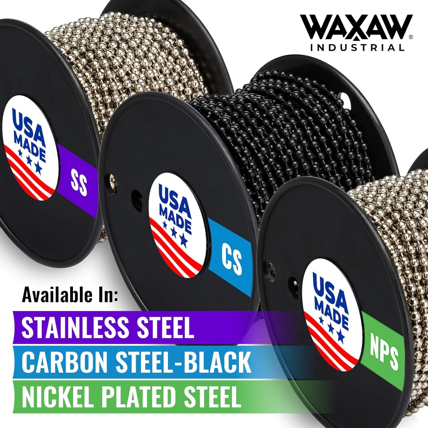 Amazon.com: WAXAW Black #10 Beaded Ball Chain (4.5mm) - USA Made