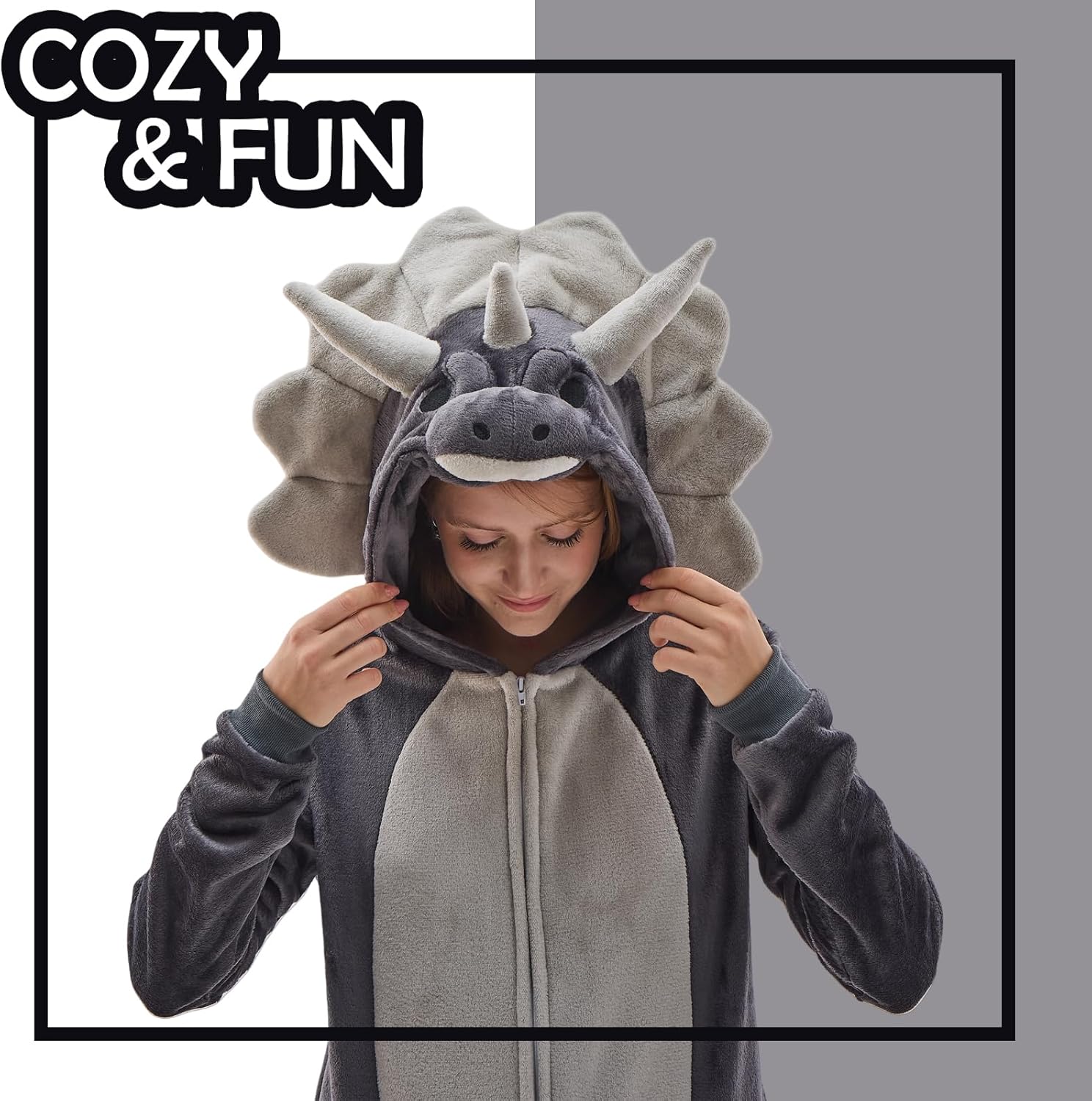 NEWCOSPLAY Unisex Adult Onesie Pajamas Animal One Piece Costume Cosplay Sleepwear - Image 3