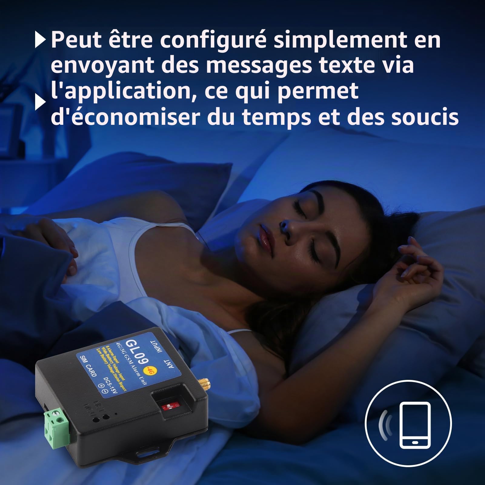 Module D'alerte du Système de Sécurité D'alarme 4G/3G/GSM Alarme de Sécurité à Faible Consommation D'entrée à 8 Canaux pour la Sécurité de L'entrepôt à Domicile(EU Frequency-Le Noir)