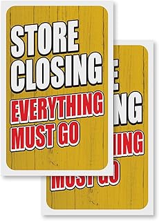 Store Closing (2-Pack) 24" x 36" Vinyl Decals | Sign Insert Peel & Stick Decals Stickers Window Signs