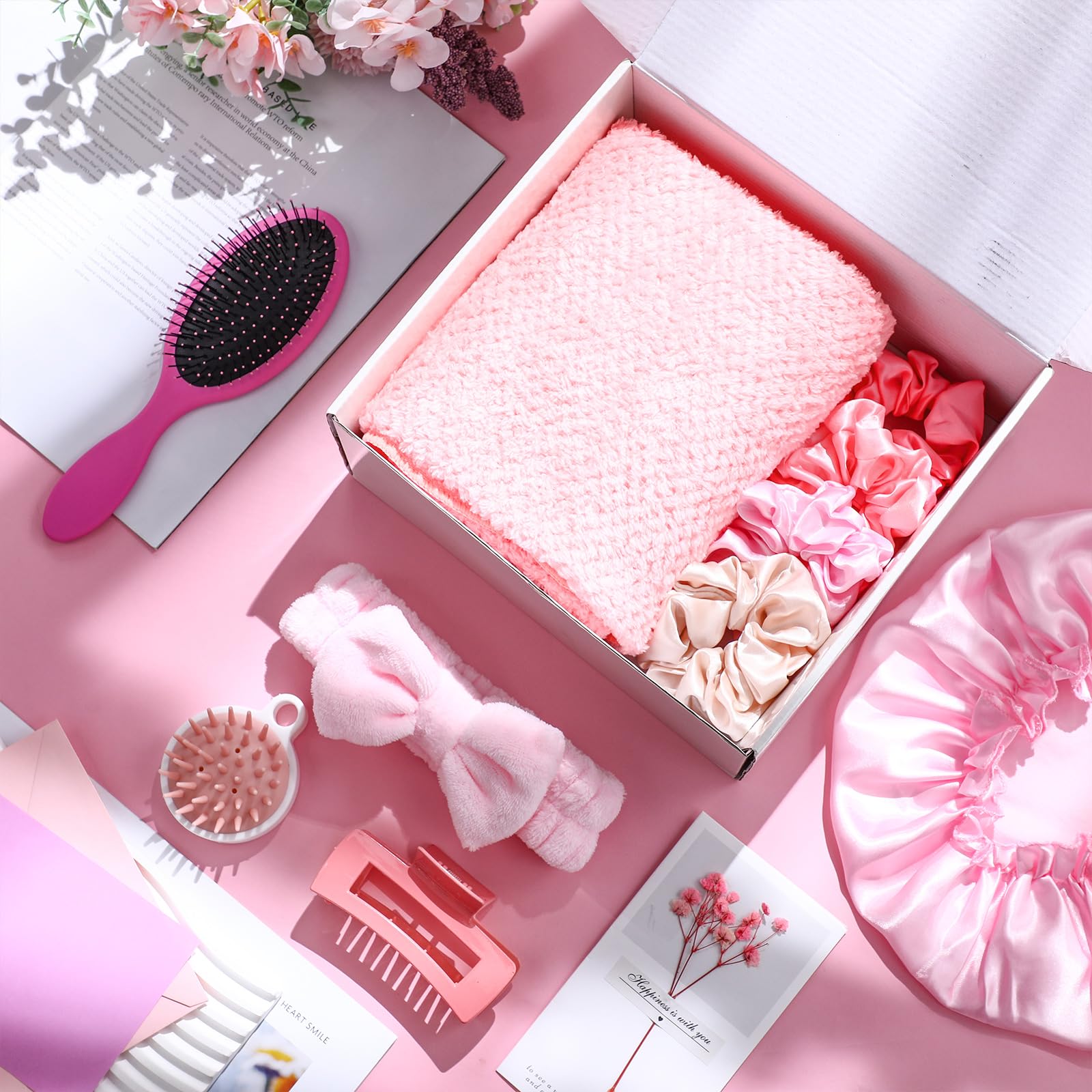 Amazon.com : Sawysine 12 Pcs Hair Care Gift Basket for Women Pink