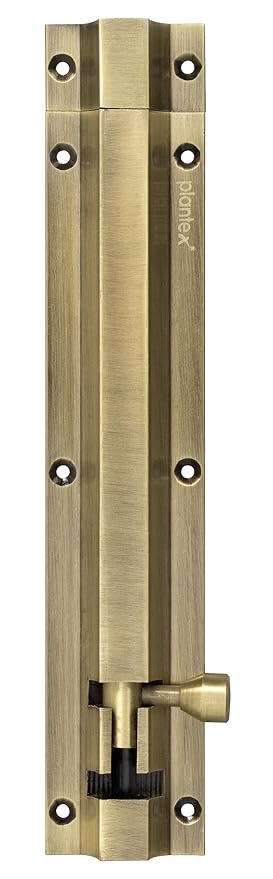 Plantex Stainless Steel 8 inch Tower Bolt/Tower Bolt for Home,Offices Doors and Windows/Tower Bolt for Main Door/Door Latch/Kundi/Chitakini/Door Latch for Windows (Brass Antique, Pack of 1)