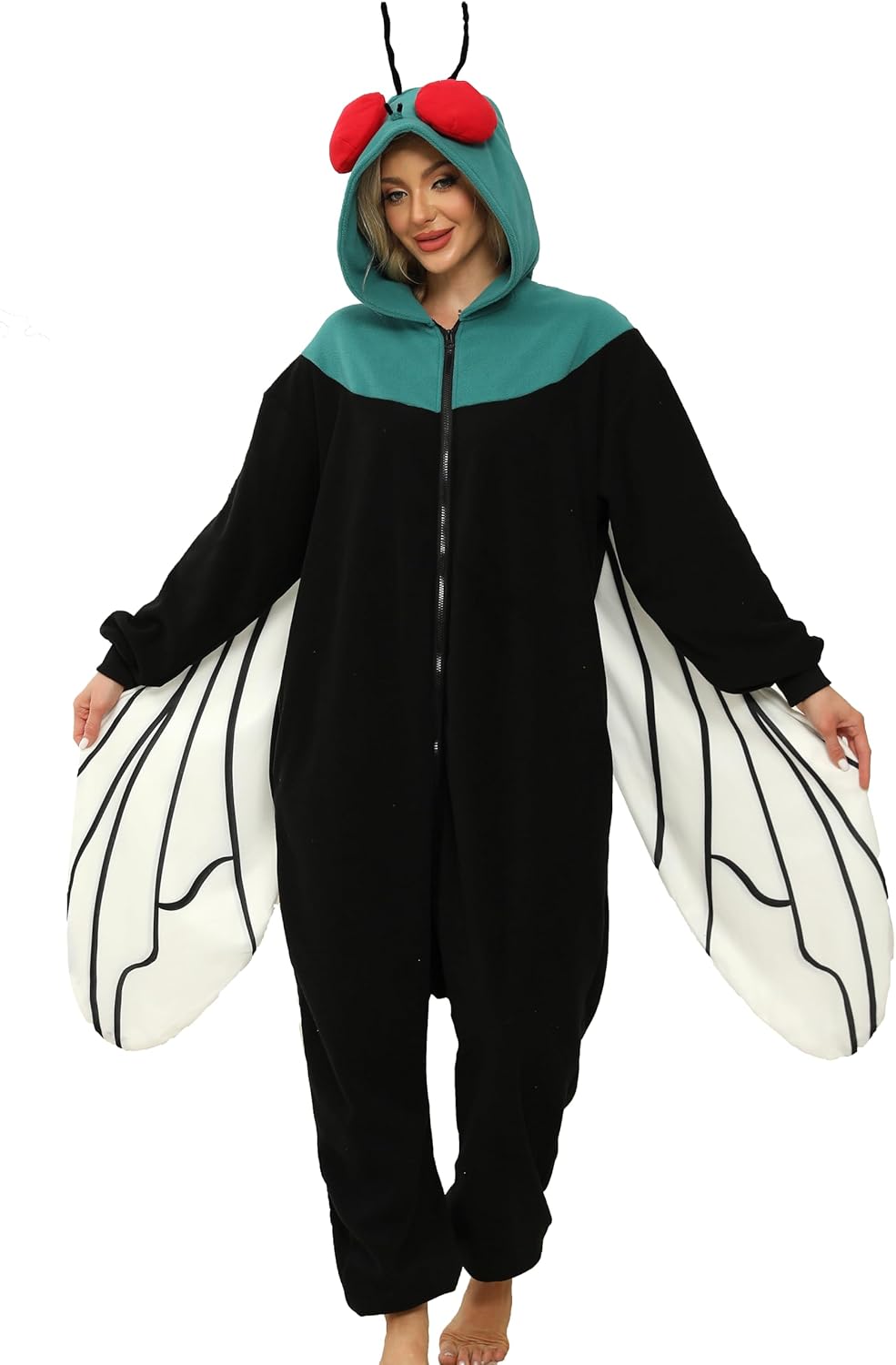 Adult Black Fly Costume Onesie Fly Bug Pajamas Halloween Costumes Anime Cosplay pajamas for Men Women