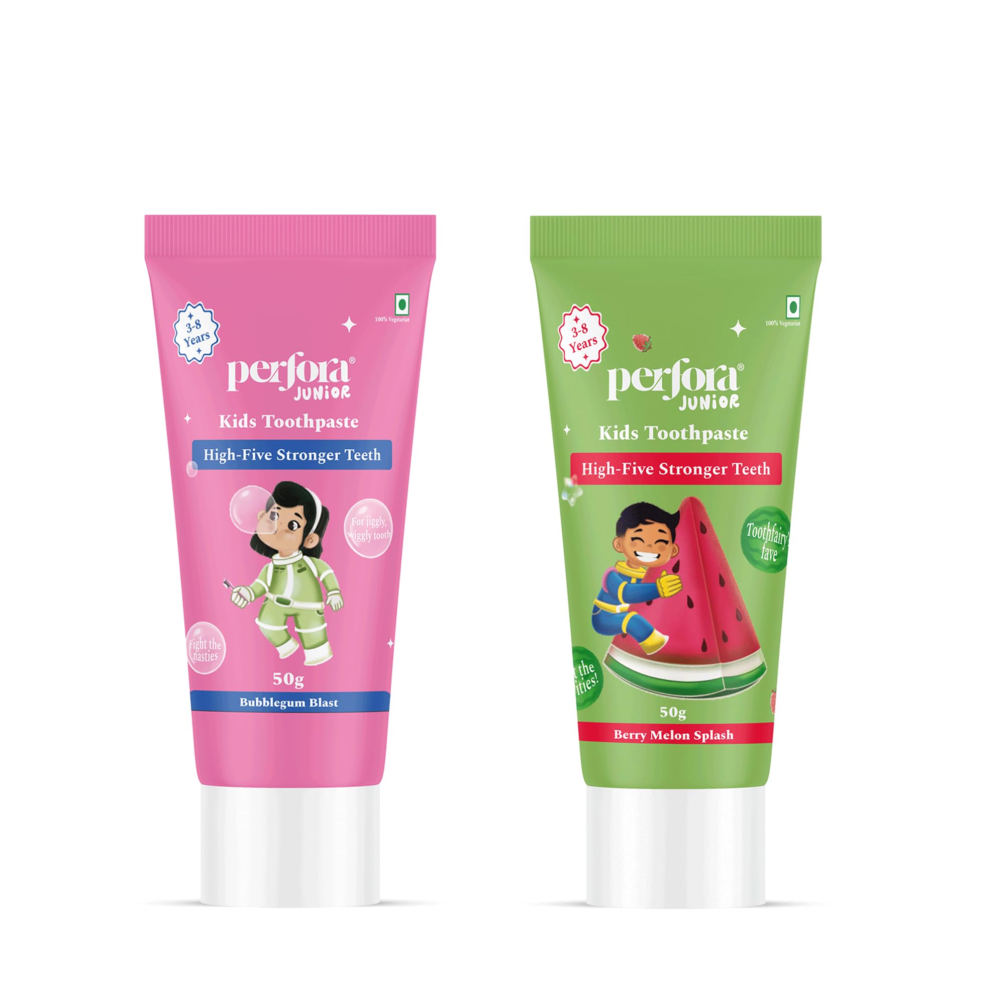Perfora Kids Toothpaste - 100 g (50g X 2) | SLS Free | Contains Micro HAP For Stronger Teeth | No Artificial Sweeteners | Assorted Pack Of 2-image-23