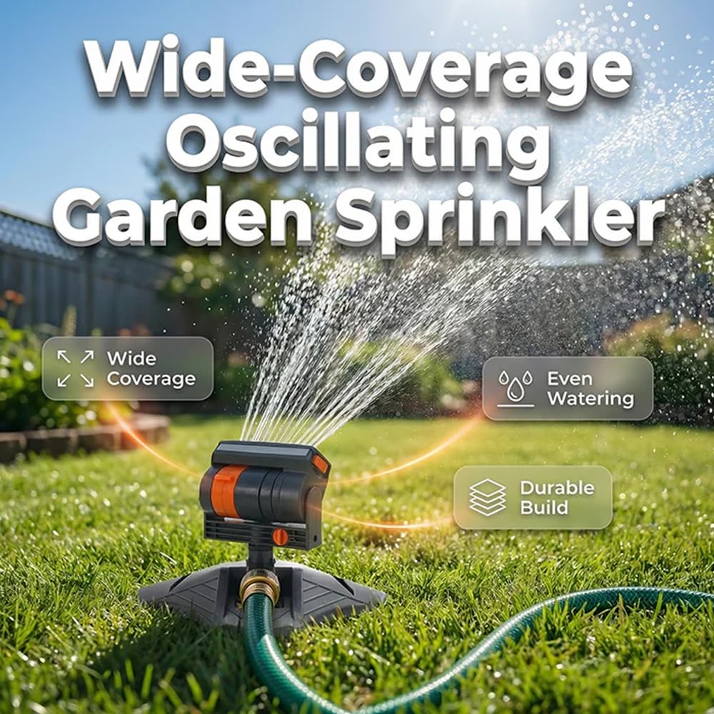 Automatisch Rotierender Gartensprinkler - 360 Grad drehbarer Rasensprenger mit verstellbaren Düsen, auslaufsicheres Schwerlast-Bewässerungssystem für Garten und Hof