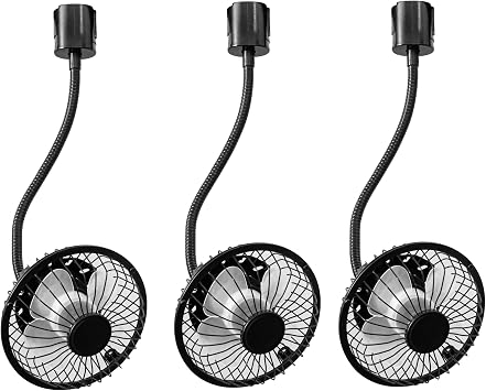 3 Pcs Track Mounted H-Type Ceiling Black Fan 16.1 Inches Height Flexible Adjustable Angle Simple Design For Home Indoors