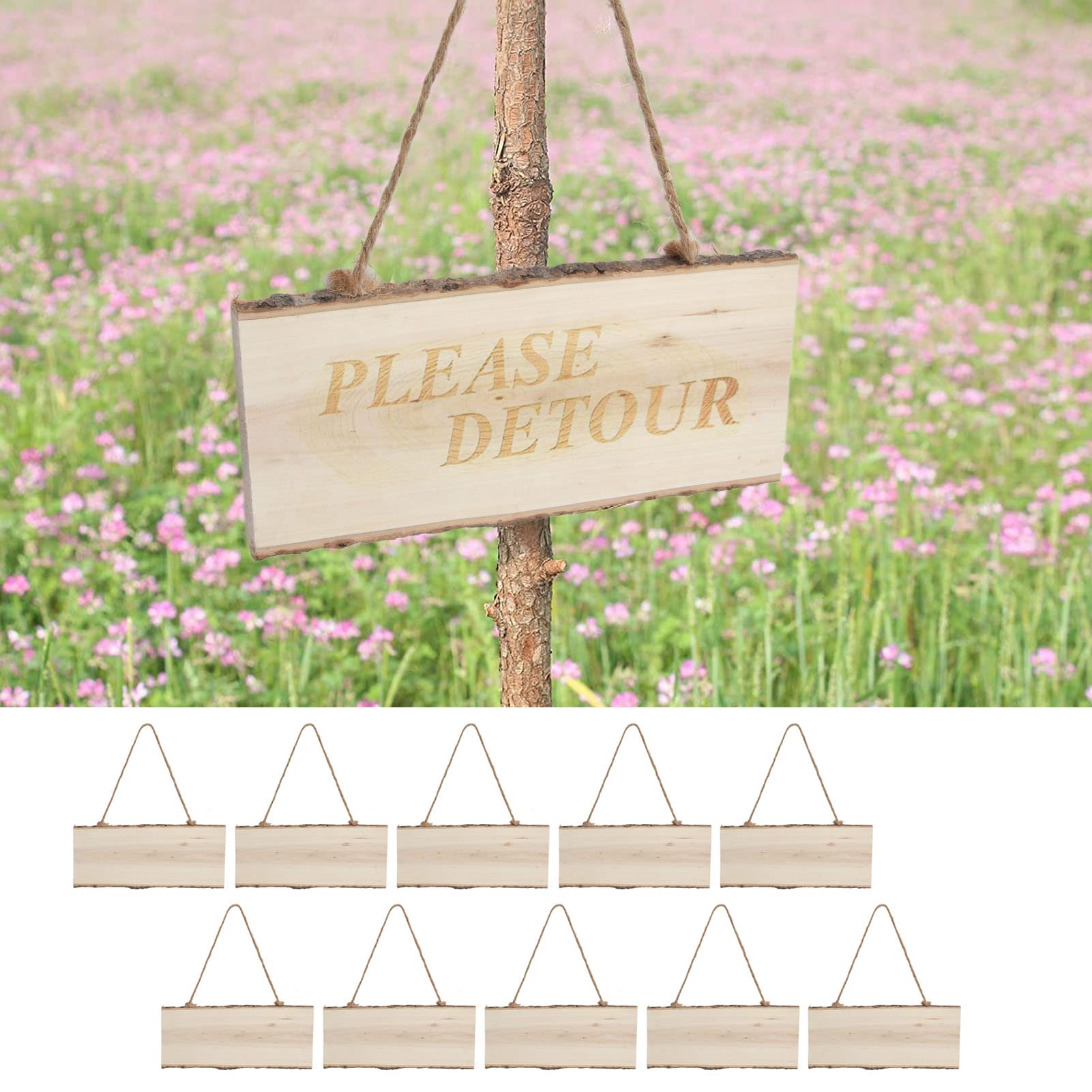 DIY dekoracje wiszące na drzwi, 10 szt. Drewniany znak powitalny wisząca tablica znak malowanie kolorowanka niedokończone okleiny drewniane do ogrodu weselnego 10cm x 25cm