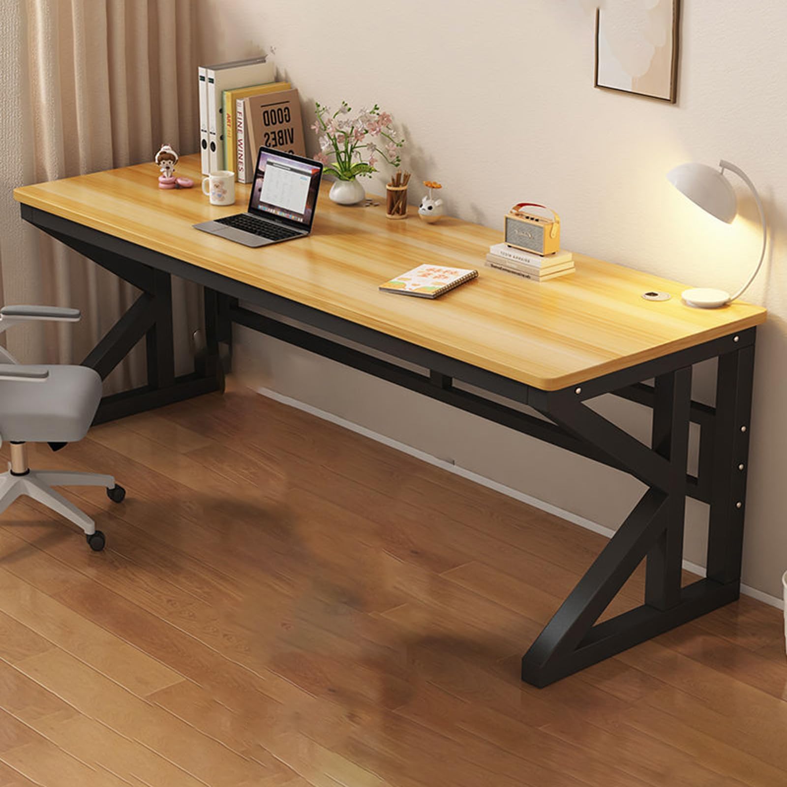 KShaped Gaming Desk with Metal Frame Stable Support for Home Office Ergonomic StandUp Workstation Modern Study Furniture Ideal for Computer and Gaming Setup