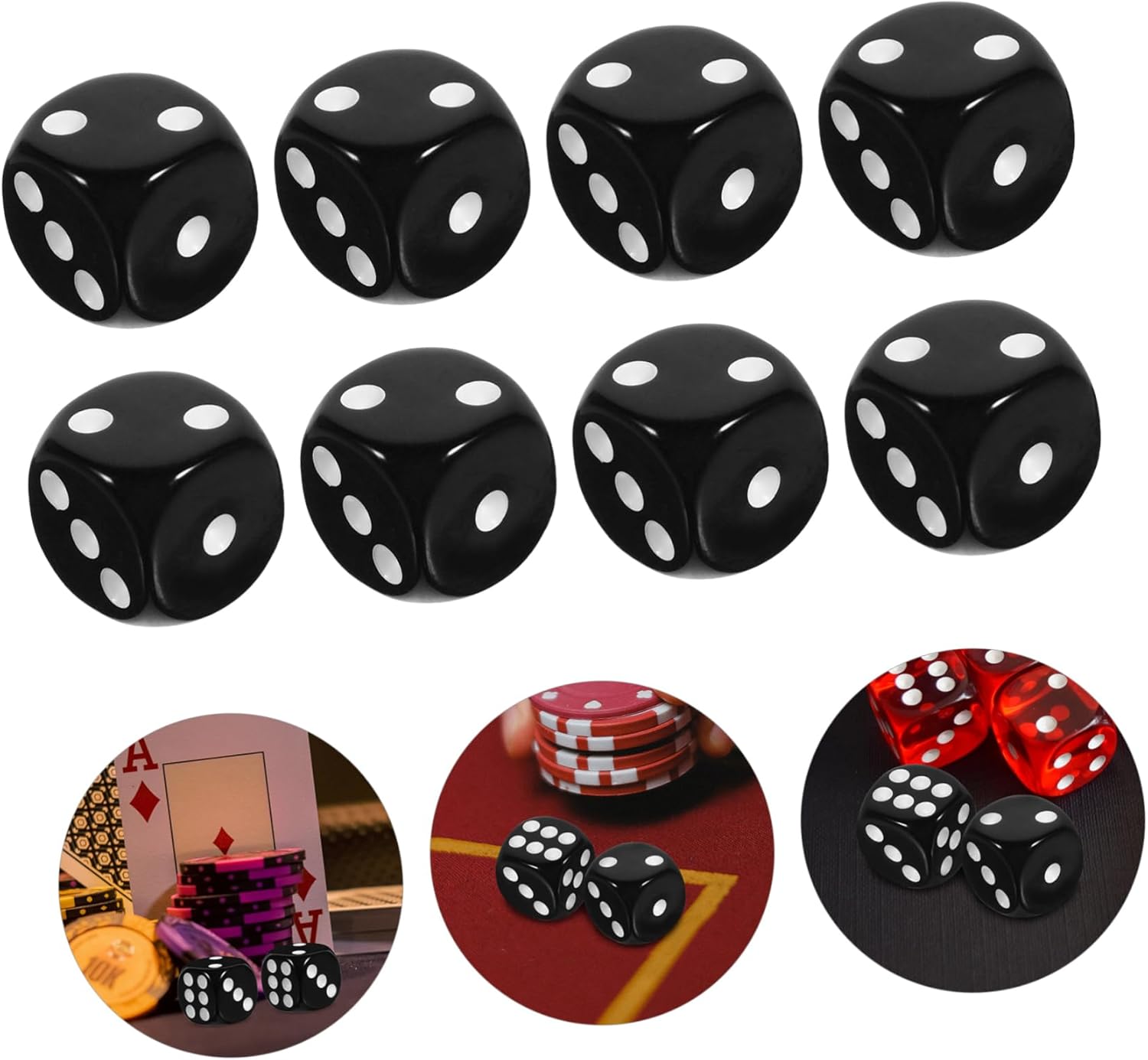 5sets 50pcs Acrylic Dice Sided Game Props for Board Games Parties and Gatherings and Compact Gaming Accessories for Enhanced Play Experience 50pcs*5