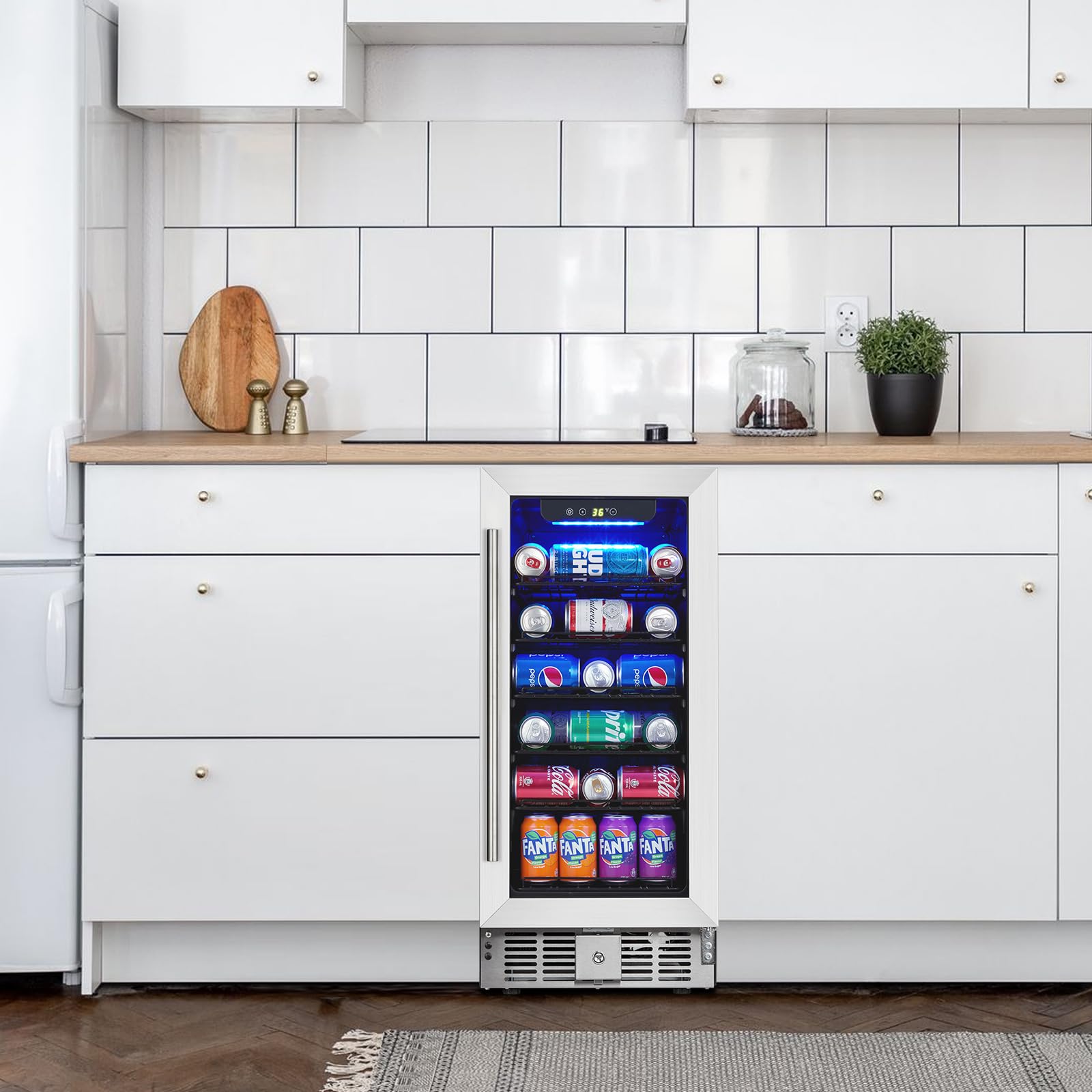 Garvee Beverage Refrigerator, 3.2 Cu.Ft Beverage Fridge|115 Cans Capacity, Small Beverage Cooler With 36~60°F Adjustable Digital Temperature Control Compressor And Safety Lock on Fridge.com - View 6