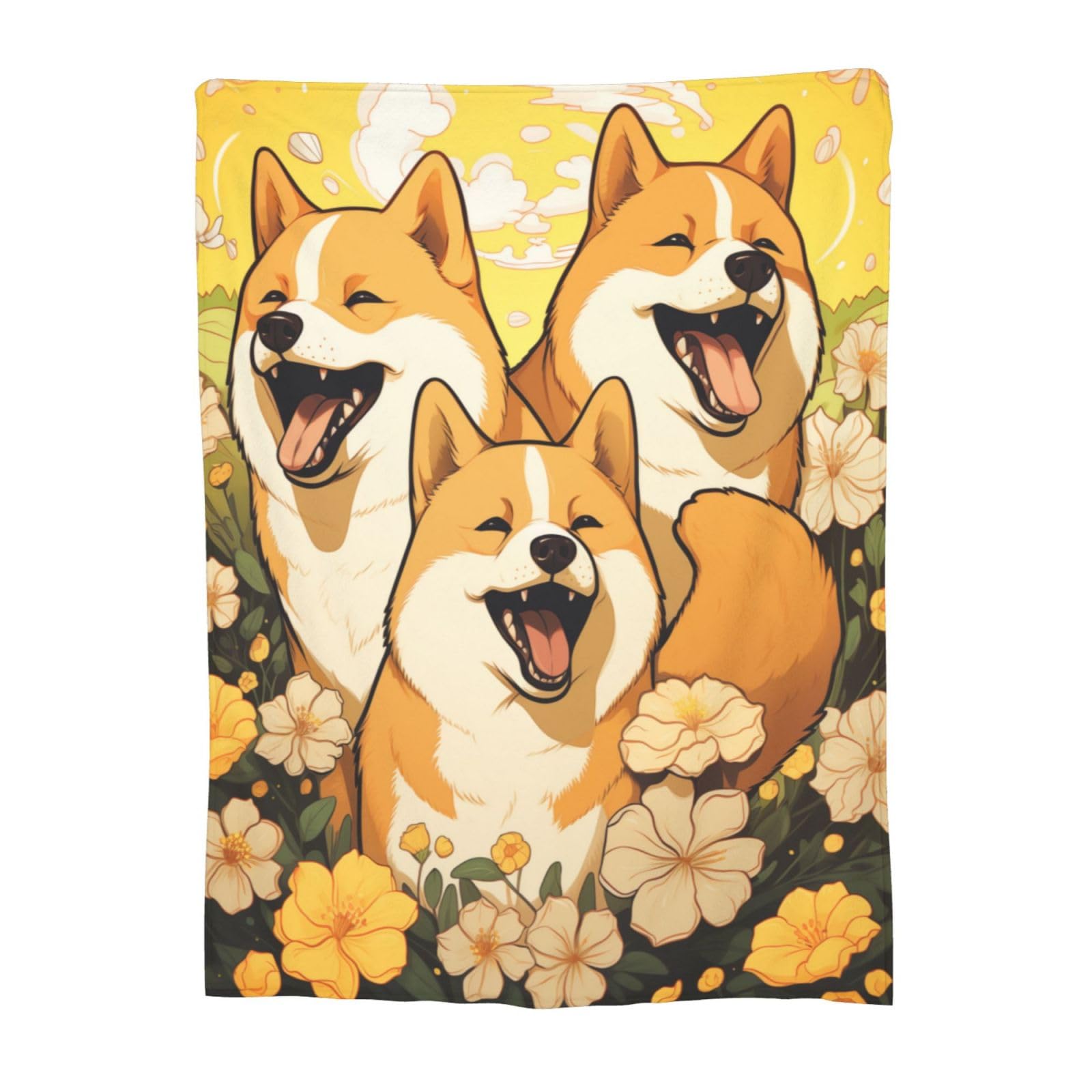 Couverture Shiba Inu 203x152 cm douce et chaude pour canapé