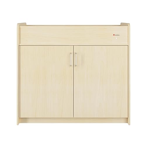 Miniatura 7 de Foundations SafetyCraft - Cambiador de guardería, construcción de madera duradera, estantería integrada para un amplio almacenamiento, correa de