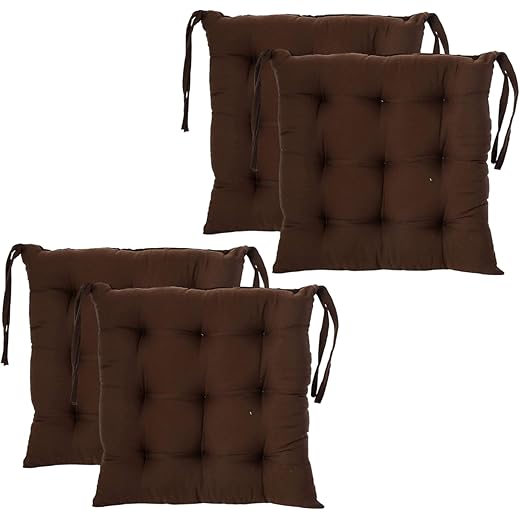 Kuber Industries Chair Pad Pack of 4 - Brown
