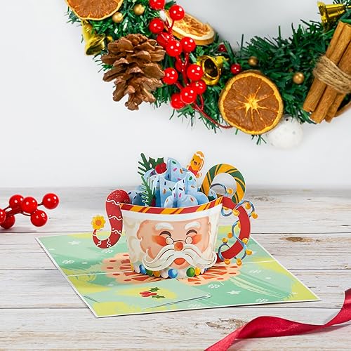 Miniatura 4 de Tarjetas desplegables de Navidad de Papá Noel, únicas, divertidas, tarjeta de felicitación de Navidad 3D, regalo de Navidad para esposa, marido,