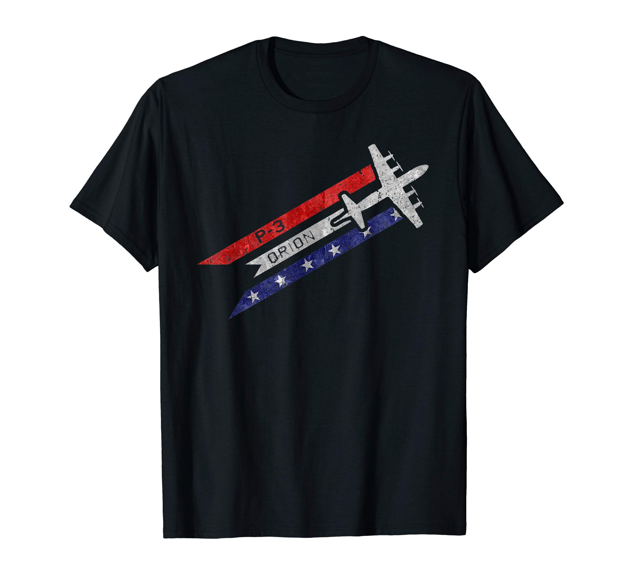 P-3 Orion Military Airplane Red White & Blue Vintage T-Shirt