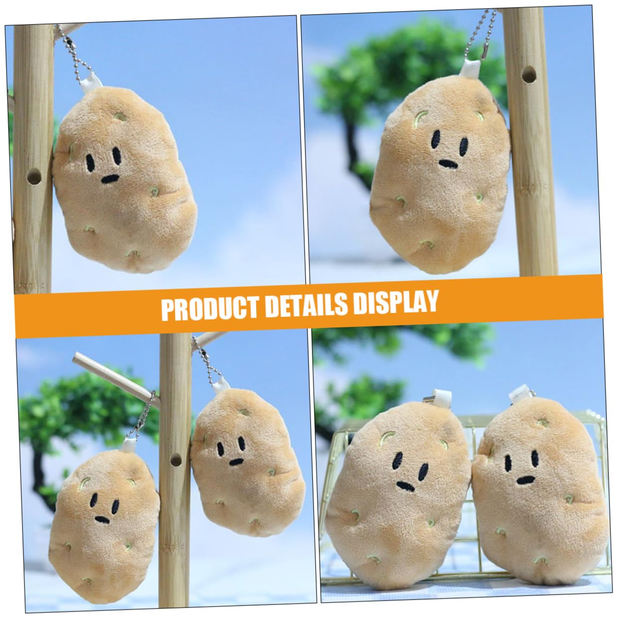 SAFIGLE 10 pcs Plush Potato Keychain Pendants Cute Stuffed Potato Keyrings Schoolbags Backpacks Decoration Adorable Plush Potato Ornaments Kids Adults - Image 4