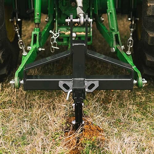 Miniatura 7 de Titan Attachments Receptor de remolque de 3 puntos y 2", enganche de tractor se adapta a tractores de categoría 1, Adaptador compatible con enganche