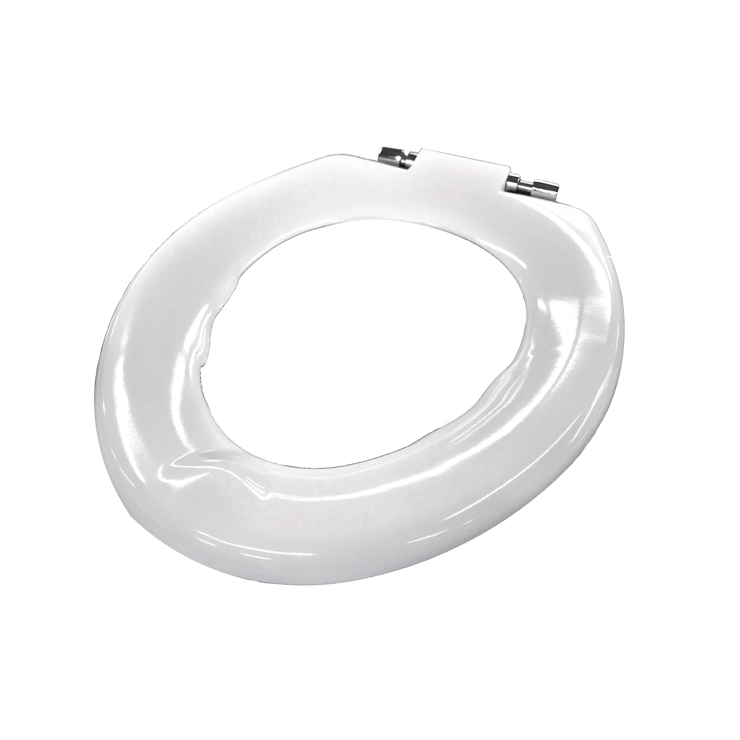 Celmac Celeste Plus Anti Slip Single Flap Toilet Seat with Chrome Hinges in White SCK51WY
